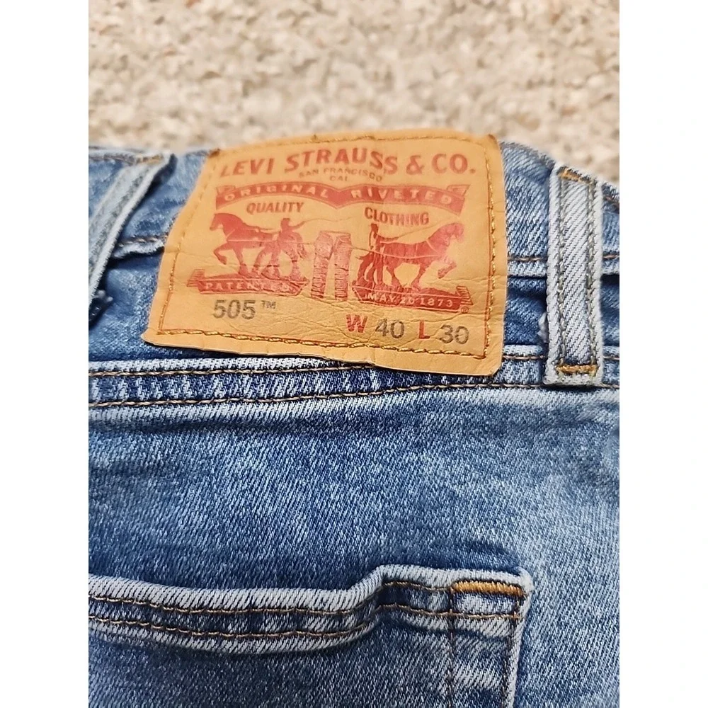 Levi's 505 Jeans 40x30 Mens‎ 38 X 30 Measured Denim Straight Cotton